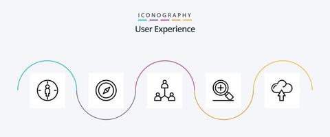 User Experience Line 5 Icon Pack Including search. magnifier . navigation. team vector
