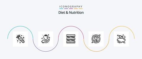 paquete de iconos de la línea 5 de dieta y nutrición que incluye comida. remolacha con hojas. dieta. fresco. dieta vector