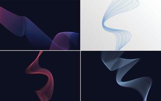 Collection of geometric minimal lines pattern set vector