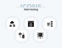 Web Hosting Glyph Icon Pack 5 Icon Design. web. network . server. internet . server vector