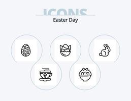 Easter Line Icon Pack 5 Icon Design. holidays. egg. basket. easter egg. easter vector