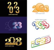 Big Set of 2023 Happy New Year logo text design 2023 number design template vector