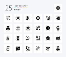 Sucess 25 Solid Glyph icon pack including winner. reward. reward. support. help vector