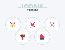 paquete de iconos planos de san valentín 5 diseño de iconos. amar. conejo. clásico. boda. piano vector