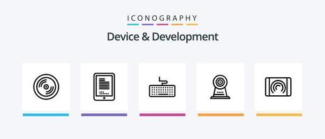 Device And Development Line 5 Icon Pack Including blue. picture. web . image. camera. Creative Icons Design vector