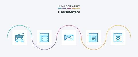 Paquete de 5 iconos azules de la interfaz de usuario, incluido el derecho. interfaz. barra lateral comunicación. usuario vector