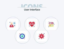 interfaz de usuario paquete de iconos planos 5 diseño de iconos. desactivar. interfaz. ui permitir. corazón vector