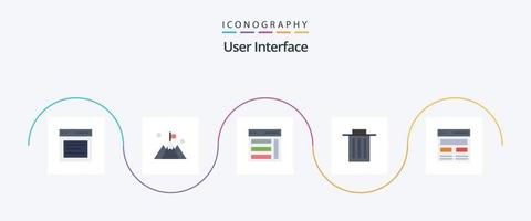 User Interface Flat 5 Icon Pack Including trash. delete. user. user. right vector