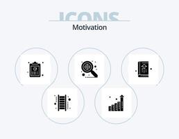 paquete de iconos de glifo de motivación 5 diseño de iconos. negocio. agenda. Copiar. objetivo. enfocar vector
