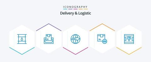 Delivery And Logistic 25 Blue icon pack including delivery. box. money. service. export vector