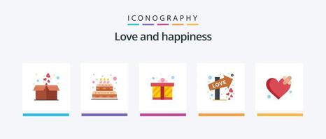 Love Flat 5 Icon Pack Including breakup. date. gift. sign. direction. Creative Icons Design vector