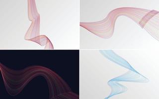 Collection of geometric minimal lines pattern set vector