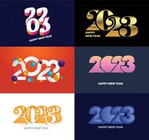 Big Set of 2023 Happy New Year logo text design 2023 number design template vector