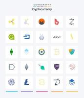 Creative Cryptocurrency 25 Flat icon pack  Such As crypto. z cash. coin. crypto currency. coin vector