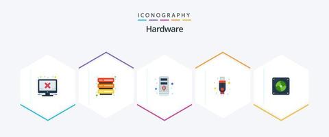 Hardware 25 Flat icon pack including . computer. cpu. hardware. usb vector