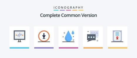 Complete Common Version Flat 5 Icon Pack Including talk. communication. pointer. chat. water. Creative Icons Design vector