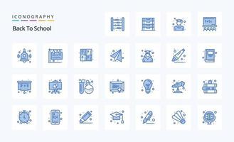 25 Back To School Blue icon pack vector