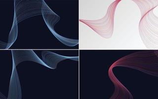 Collection of geometric minimal lines pattern set vector