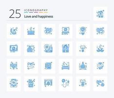 Love 25 Blue Color icon pack including bulb. presentation. hot. love. cross vector