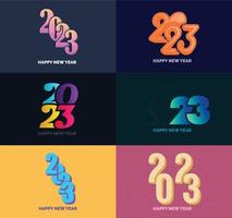 Big Collection of 2023 Happy New Year symbols Cover of business diary for 2023 with wishes vector