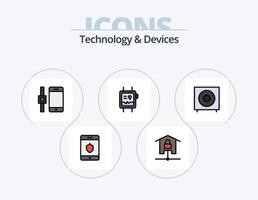 Devices Line Filled Icon Pack 5 Icon Design. devices. turntable. walkie. music. devices vector