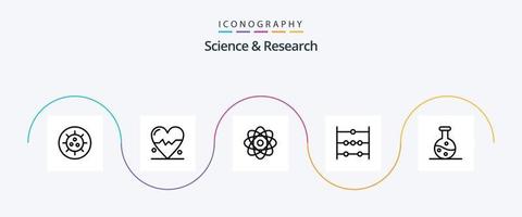 paquete de iconos de la línea de ciencia 5 que incluye . ciencia. ciencia. matraz hirviendo vector