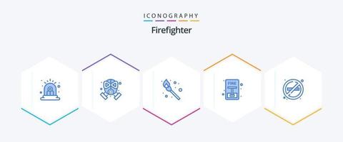 Firefighter 25 Blue icon pack including place. fire. camping. fire. escape vector