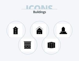 Buildings Glyph Icon Pack 5 Icon Design. home. building. housing society. store. shop front vector