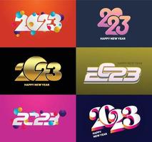Big Set of 2023 Happy New Year logo text design 2023 number design template vector