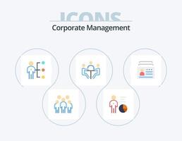 Corporate Management Flat Icon Pack 5 Icon Design. conference. business. management. recruitment. job vector