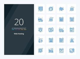 20 Web Hosting Blue Color icon for presentation vector