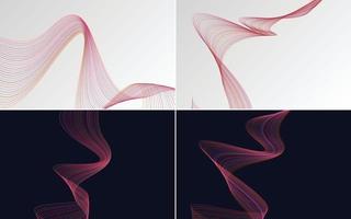 Collection of geometric minimal lines pattern set vector