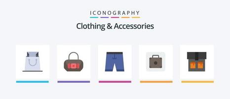 Clothing and Accessories Flat 5 Icon Pack Including . bag. clothing. service. lift. Creative Icons Design vector