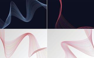 Collection of geometric minimal lines pattern set vector