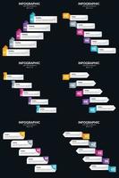 Six vector infographics pack for effective business communication