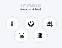 Ramadan Glyph Icon Pack 5 Icon Design. moon. pray. pray. festival. ramadan vector