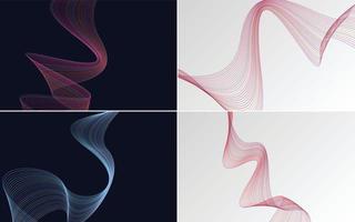 Modern wave curve abstract vector backgrounds for a bold and unique design