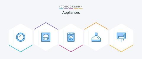 Appliances 25 Blue icon pack including fan. house. home vector