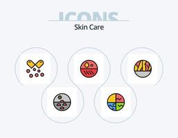 diseño de iconos del paquete de iconos llenos de línea de piel 5. . glóbulos blancos piel. células blancas de la sangre. hematología vector