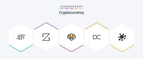 Cryptocurrency 25 FilledLine icon pack including coin. crypto currency. clams. crypto. decent vector