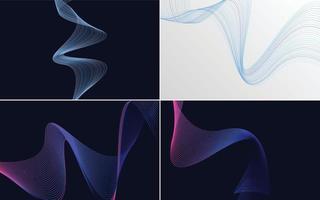 Collection of geometric minimal lines pattern set vector