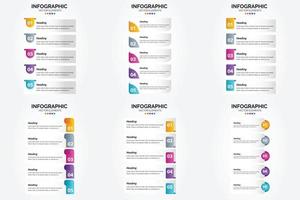 este conjunto de infografías de ilustración vectorial es perfecto para anunciar su negocio en folletos. volantes y revistas. vector