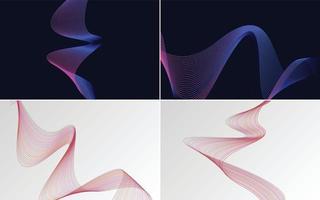 agregue un atractivo visual a sus presentaciones con estos fondos abstractos de líneas onduladas vector