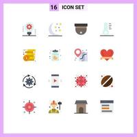 16 Thematic Vector Flat Colors and Editable Symbols of coins income cam finance christmas Editable Pack of Creative Vector Design Elements
