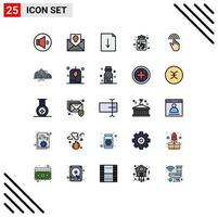 Universal Icon Symbols Group of 25 Modern Filled line Flat Colors of gestures sweets document food candy jar Editable Vector Design Elements