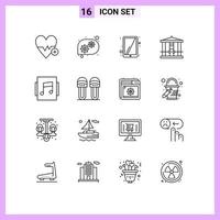 16 Outline concept for Websites Mobile and Apps clothes music tablet album killer Editable Vector Design Elements