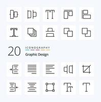 20 Design Line icon Pack like path center right align right vector