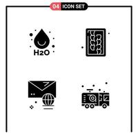 Universal Icon Symbols Group of 4 Modern Solid Glyphs of drop internet chopping tool car Editable Vector Design Elements