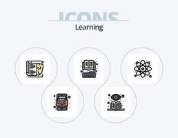 Learning Line Filled Icon Pack 5 Icon Design. computer. equation. answer. education. calculate vector