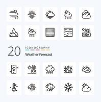 20 Weather Line icon Pack like cold cloudy moon cloud weather vector